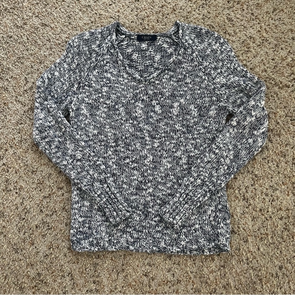 Black,Blue, and White Woven Sweater